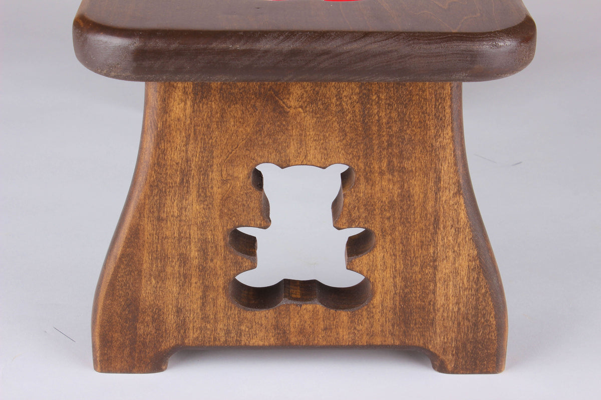 wooden puzzle stool with bear silhouette