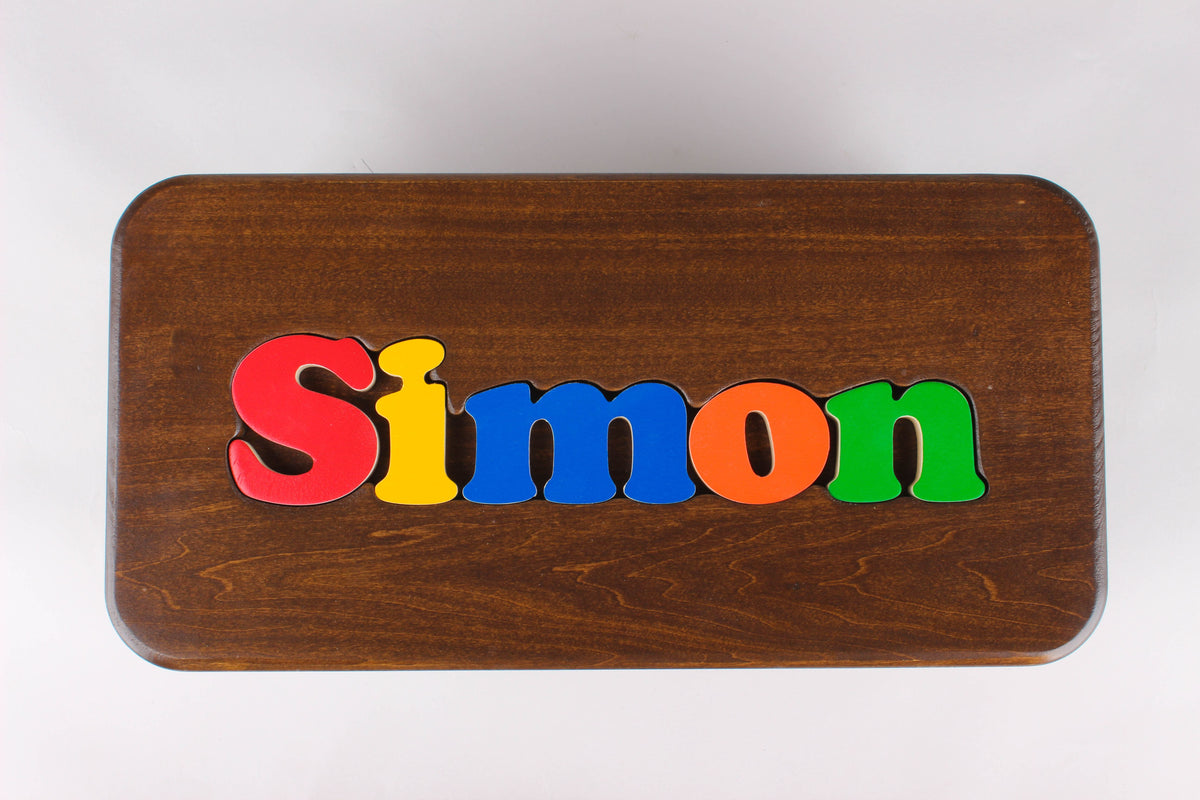 personalized step stool puzzle lettering