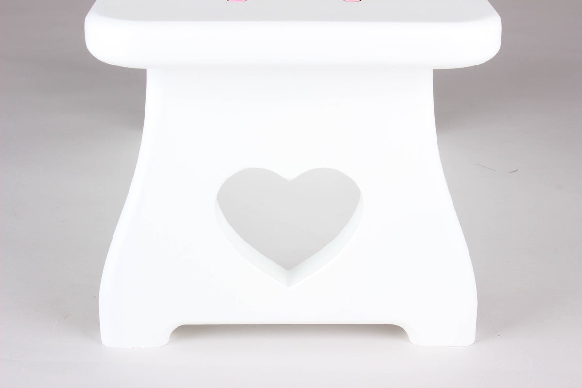 personalized puzzle stool bench with heart cutout