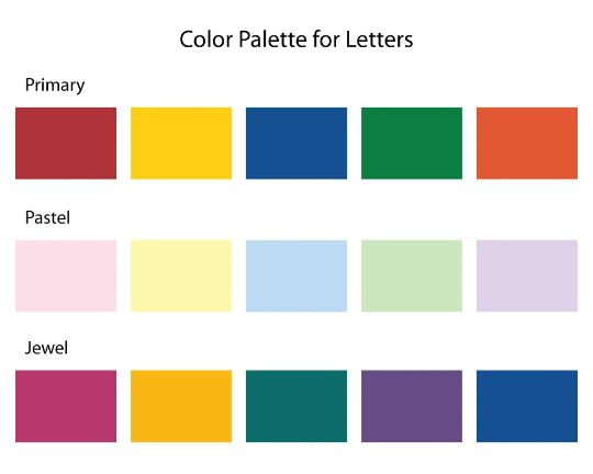 wooden puzzle piece stool letter color palette
